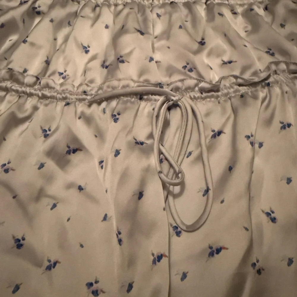 Zara Light Blue Floral Ruffle Top - Picture 2 of 4